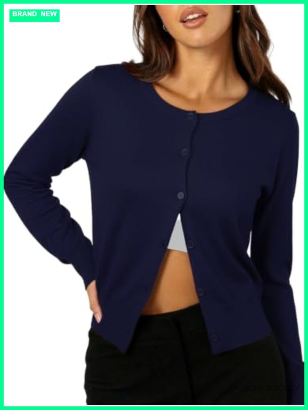 Cropped Cardigan Sweater Women Long Sleeve Button Up Shrug Knit